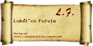 Lukács Fulvia névjegykártya